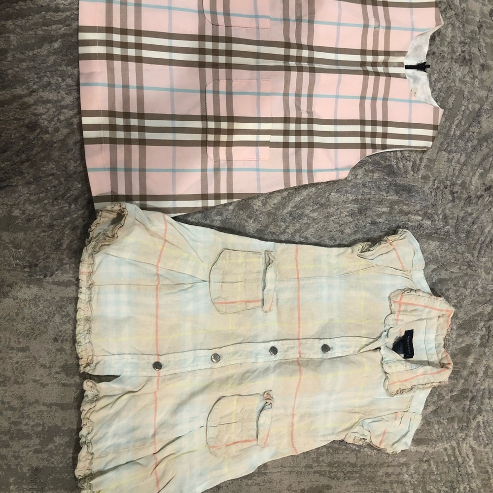 2 little girl Burberry dresses